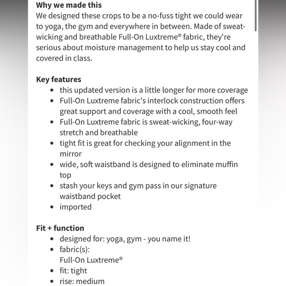 Lululemon Wunder Under Crop II Full On Luxtreme Jumbo Inky Floral Black Inkwell - Picture 4 of 11